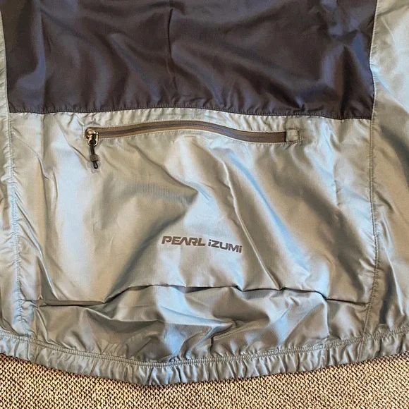 Pearl iZUMi Cycling Jacket Men's Navy & Light Gray Windbreaker sz XL Lightweight - Picture 7 of 10